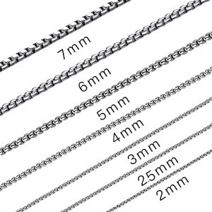 Silver Chain for Men - Stainless Steel Chains for Mens - Dog Tag Necklace for Pendant, 1-7mm 8-36inches Round Rolo Necklaces for Women